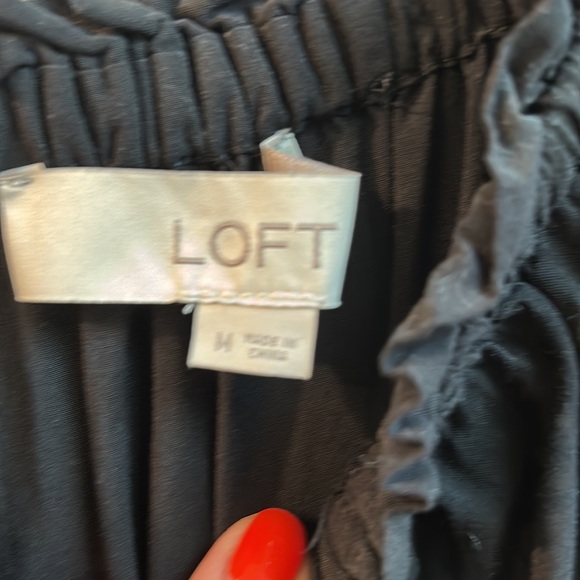 Loft black dress with ruffles size medium. - Picture 7 of 7